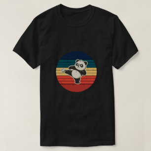 Retro Karate Panda Martial Arts Sunset T-Shirt