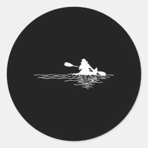 Retro Kayak Boat Lover Canoeing Kayaking Paddling Classic Round Sticker