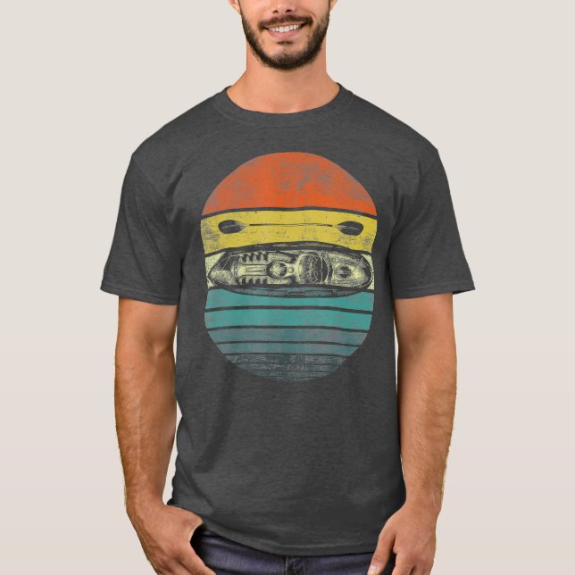 Retro Kayak Canoe Lover Funny Kayaking Paddling T-Shirt (Front)