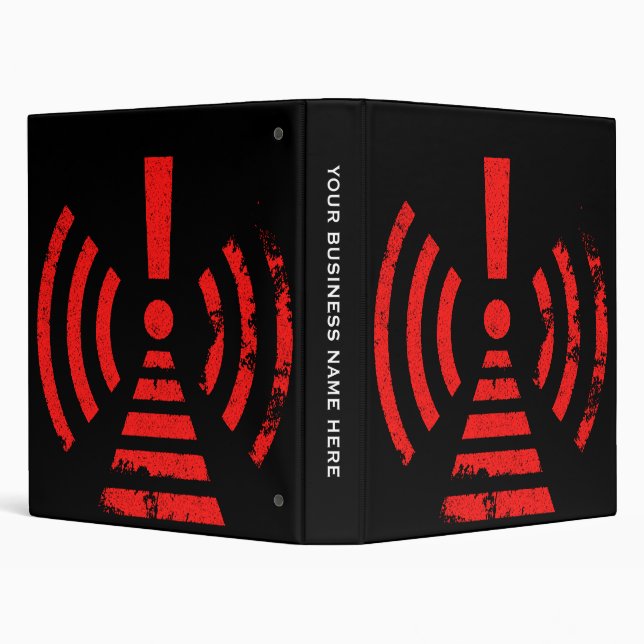 Retro Keep Back Energy Warning Symbol 3 Ring Binder (Background)