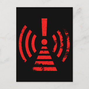 Retro Keep Back Energy Warning Symbol Announcement Postcard