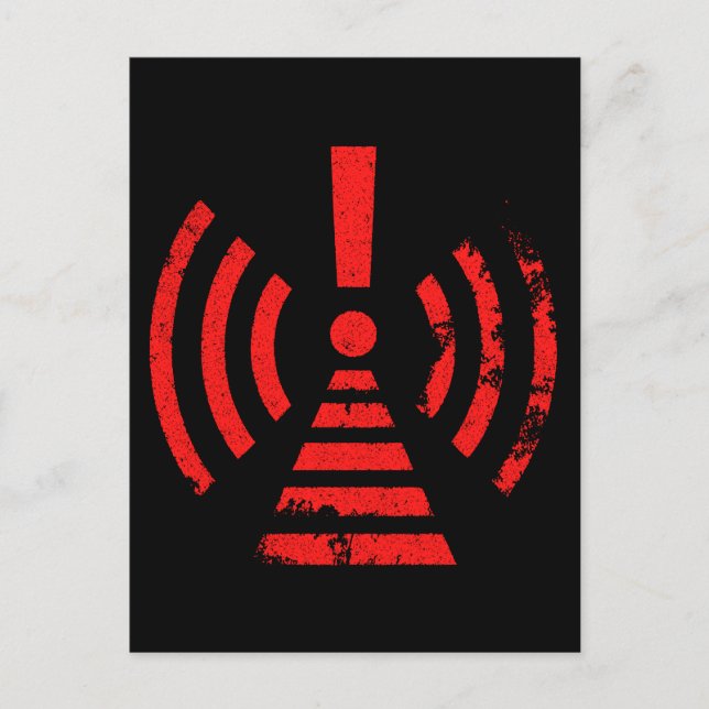 Retro Keep Back Energy Warning Symbol Announcement Postcard (Front)