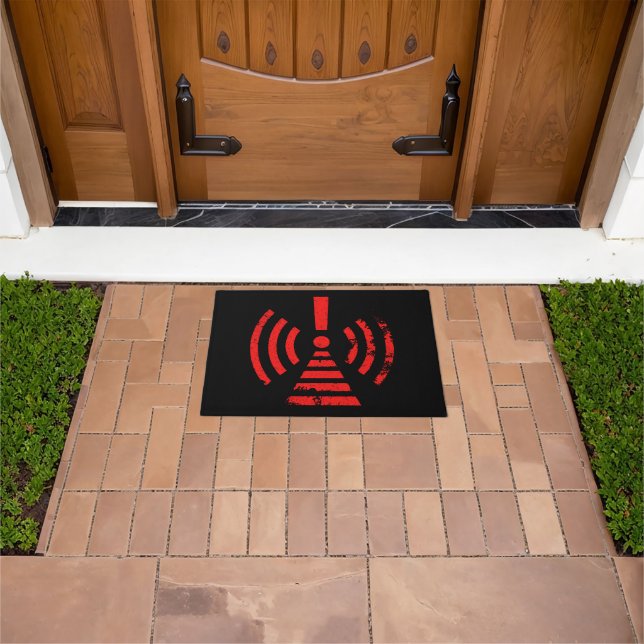 Retro Keep Back Energy Warning Symbol Doormat (Outdoor)