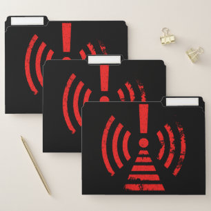 Retro Keep Back Energy Warning Symbol File Folder