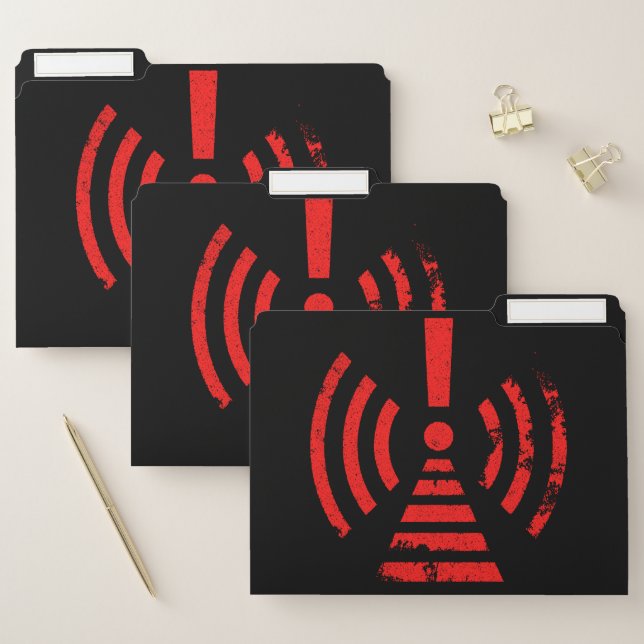Retro Keep Back Energy Warning Symbol File Folder (Set)