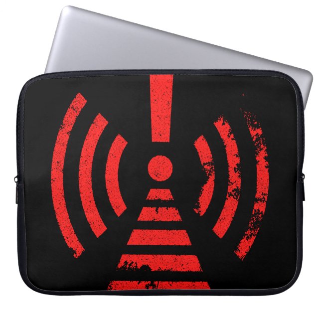 Retro Keep Back Energy Warning Symbol Laptop Sleeve (Front)
