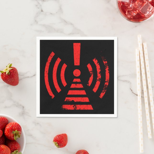 Retro Keep Back Energy Warning Symbol Napkins (Insitu)
