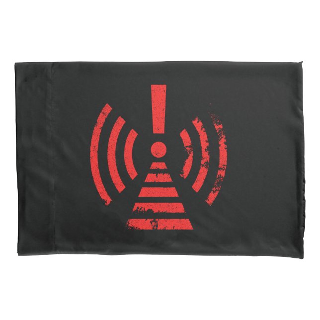 Retro Keep Back Energy Warning Symbol Pillow Case (Front)