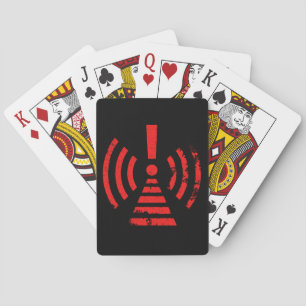 Retro Keep Back Energy Warning Symbol Poker Cards
