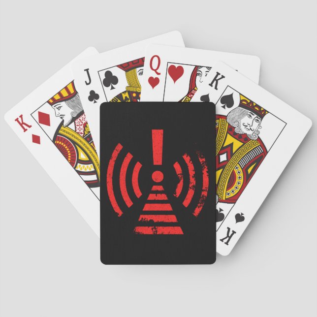 Retro Keep Back Energy Warning Symbol Poker Cards (Back)