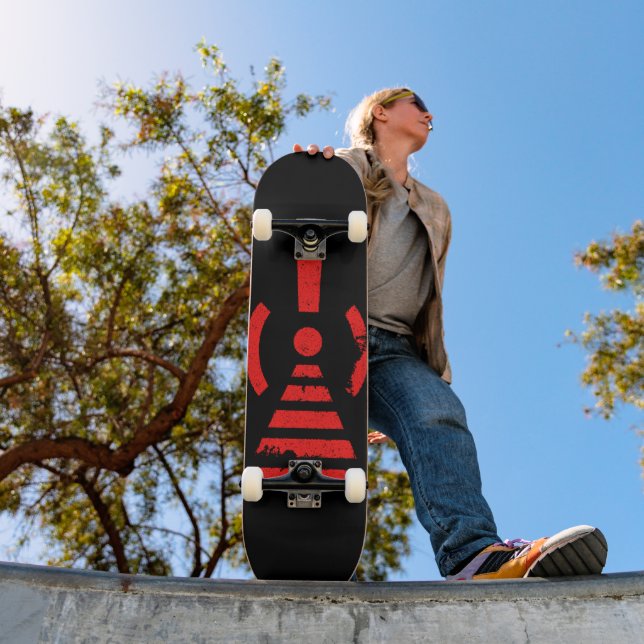 Retro Keep Back Energy Warning Symbol Skateboard (Outdoor 1)