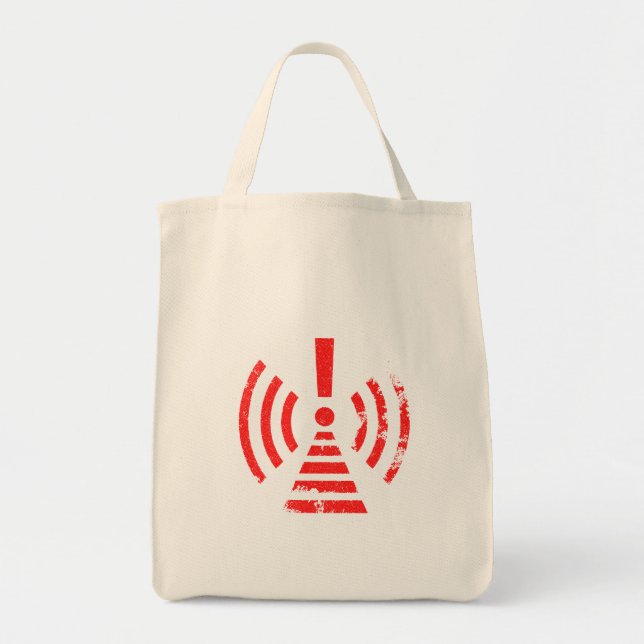 Retro Keep Back Energy Warning Symbol Tote Bag (Front)