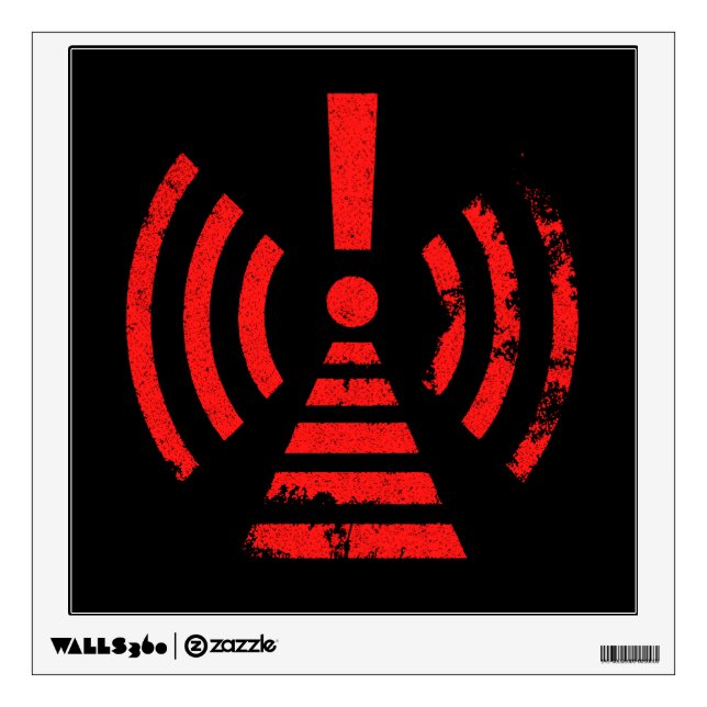 Retro Keep Back Energy Warning Symbol Wall Decal (Front)
