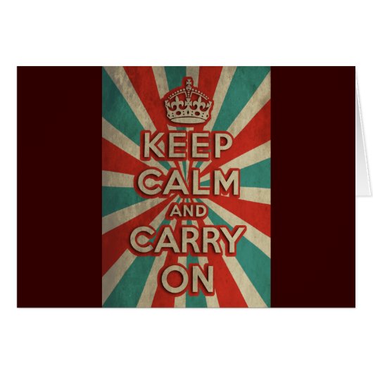 Retro Keep Calm And Carry On (Front Horizontal)