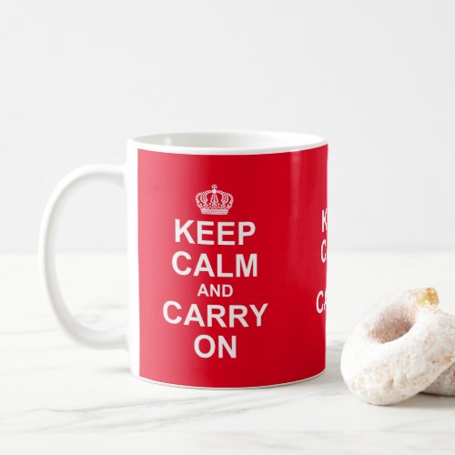 Retro Keep Calm And Carry On Message Coffee Mug