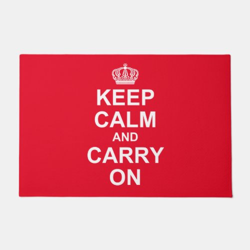 Retro Keep Calm And Carry On Message Doormat