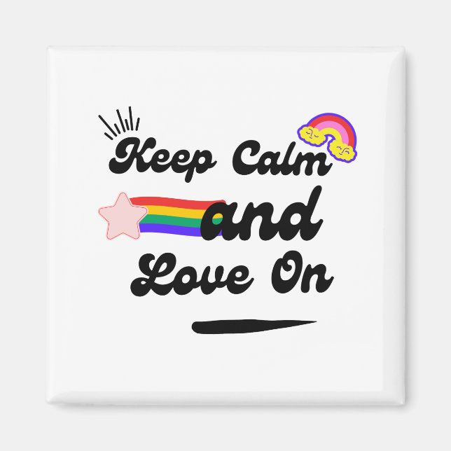 Retro Keep Calm and Love On Magnet (Front)