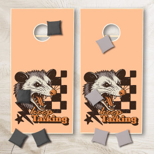 Retro Keep Talking Feral Possum: Angry Wild Animal Cornhole Set