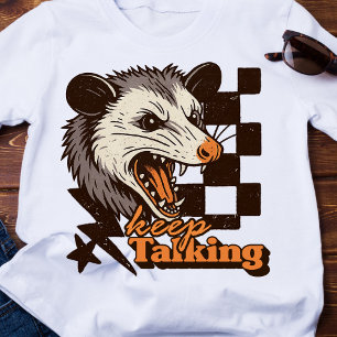 Retro Keep Talking Feral Possum: Angry Wild Animal T-Shirt