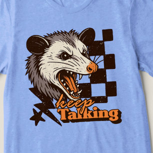 Retro Keep Talking Feral Possum: Angry Wild Animal Tri-Blend Shirt