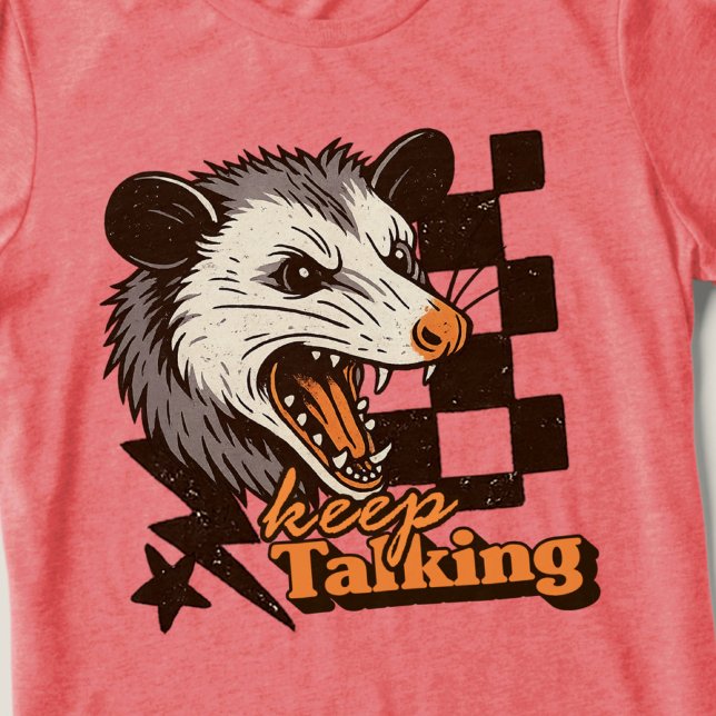 Retro Keep Talking Feral Possum: Angry Wild Animal Tri-Blend Shirt (This keep talking feral possum design brings bold edgy humor to your day!
)