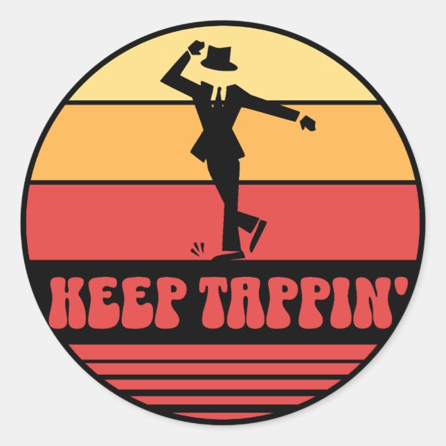 Retro Keep Tappin' Tap Dancer Classic Round Sticker (Front)