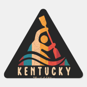 Retro Kentucky Kayaking Triangle Sticker