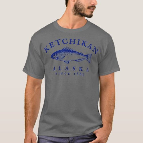 Retro Ketchikan Alaska Fishing  T_Shirt