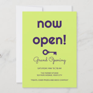 Retro Key Now Open Grand Opening Invitation