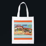 Retro Key West Greeting Reusable Bag<br><div class="desc">Exceptional old postcard featuring Key West,  Florida repurposed! Wonderfully strong bag that lasts forever!</div>
