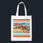 Retro Key West Greeting Reusable Bag<br><div class="desc">Exceptional old postcard featuring Key West,  Florida repurposed! Wonderfully strong bag that lasts forever!</div>