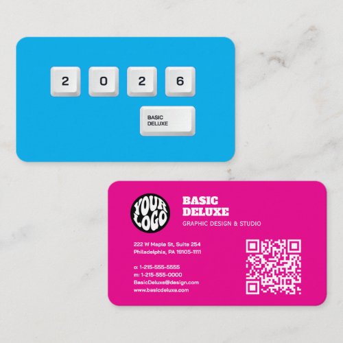 Retro Keyboard Keycap Typographic Minimalist Business Card
