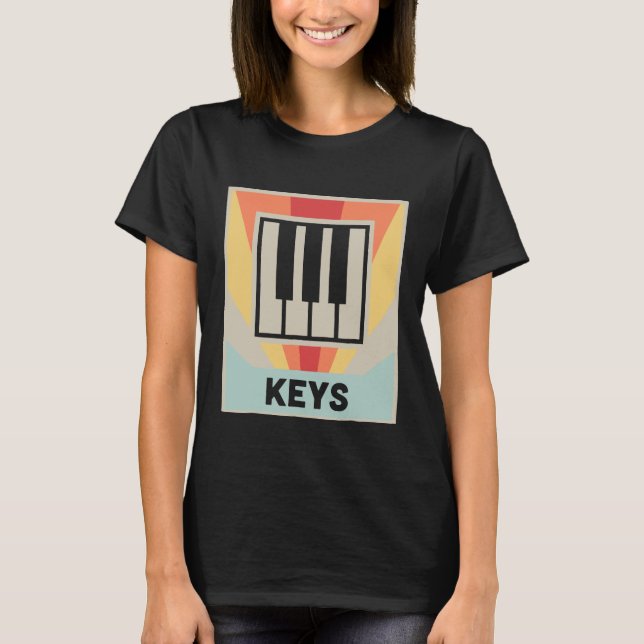 Retro KEYS Synthesizer Keyboard T-Shirt (Front)