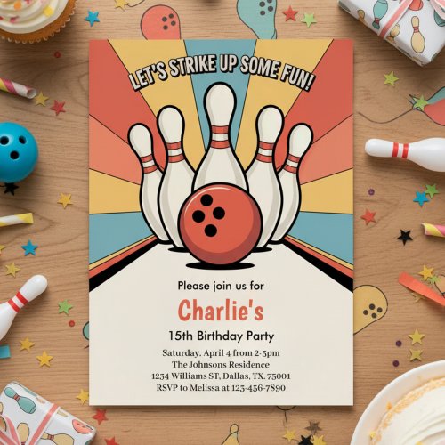 Retro Kids Bowling Birthday Party
