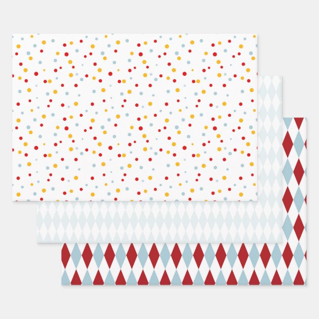 Retro Kids Circus Wrapping Paper Sheets (Set)