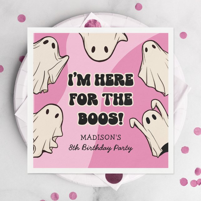 Retro Kids Girl Halloween Birthday Party Napkins (Creator Uploaded)