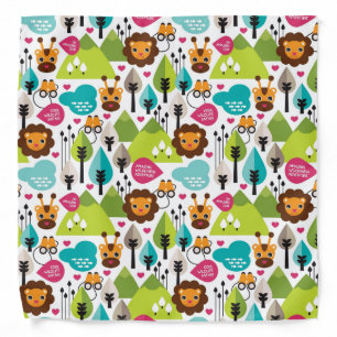 retro kids safari lion wildlife bandana