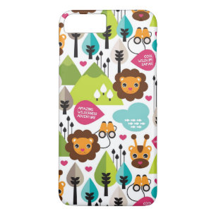retro kids safari lion wildlife iPhone 8 plus/7 plus case
