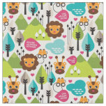 retro kids safari lion wildlife fabric