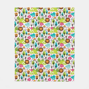 retro kids safari lion wildlife fleece blanket