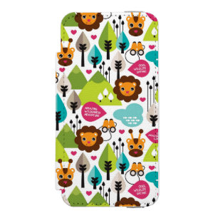 retro kids safari lion wildlife wallet case for iPhone SE/5/5s