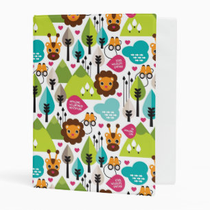 retro kids safari lion wildlife mini binder