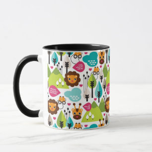 retro kids safari lion wildlife mug