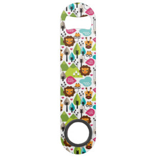 retro kids safari lion wildlife speed bottle opener