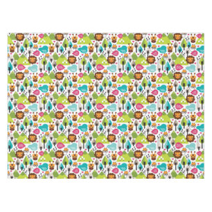 retro kids safari lion wildlife tablecloth