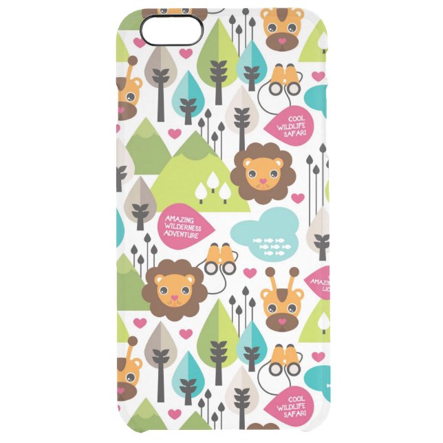 retro kids safari lion wildlife uncommon iPhone case (Back)