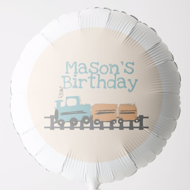Retro Kids Train 1st Birthday Party     Balloon (Front)