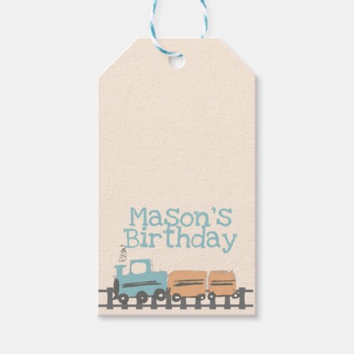 Retro Kids Train 1st Birthday Party    Gift Tags