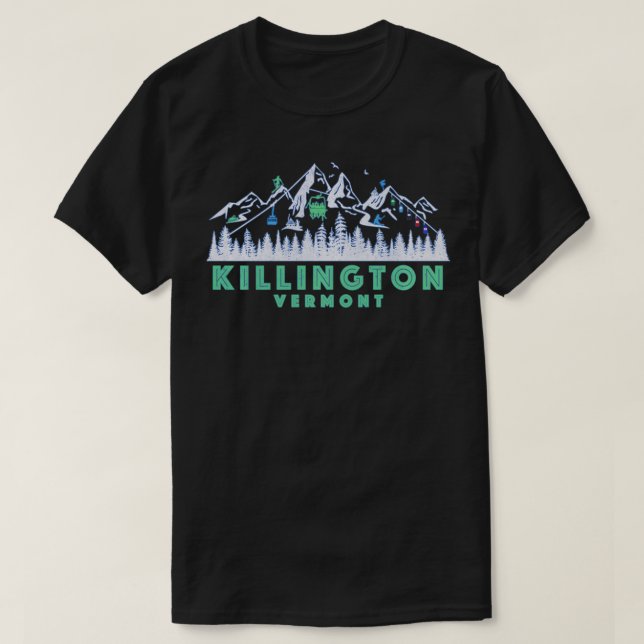 Retro Killington Vermont Illustration Vintage Snow T-Shirt (Design Front)