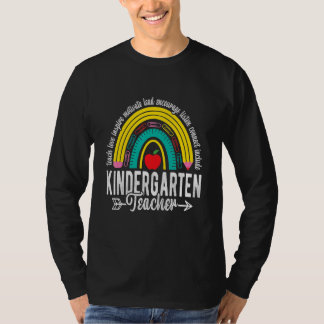 Retro Kindergarten Teacher Rainbow First Day Back  T-Shirt